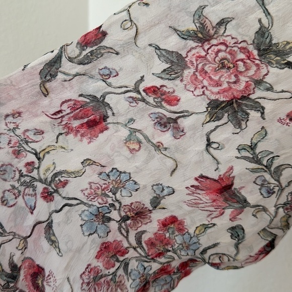 Rebecca Taylor Ruby Floral Silk Blend Boho Blouse | Size 8 | Romantic Fall Style - Picture 5 of 9
